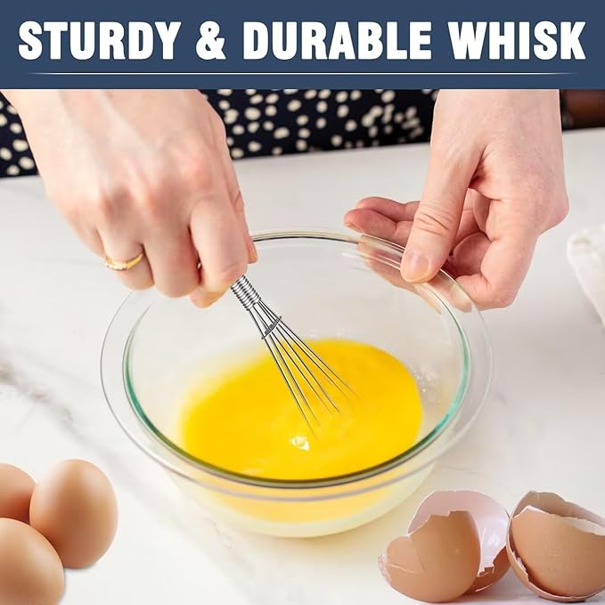 Mini whisk, Small Whisk 2 Pieces, 5in and 7in 304 Stainless steel Wire Whisk for Whisking, Beating, Mixing Sauces, Blending Ingredients