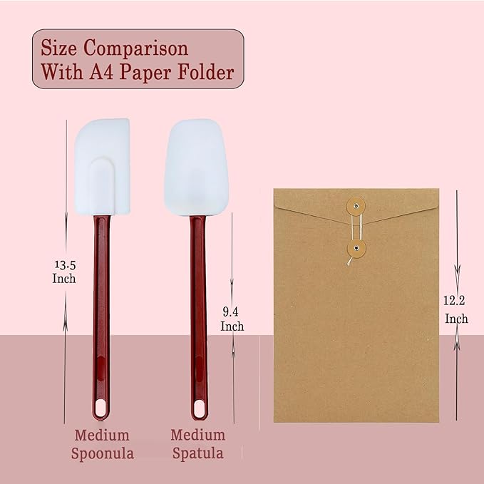 14 INCH Silicone Spatulas Heat Resistant Heavy Duty Rubber Spatulas Commercial Spatulas Set for Kitchen Use Silicone Cooking Utensils Sets of 2