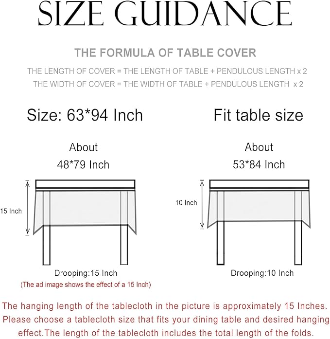 patdrea Designer French Vintage Long Rectangular Tablecloth,Yellow Floral Pattern Anti-Wrinkle Table Cloth,Dacorative Cover for Kitchen Dining Parties,Christmas,Thanksgiving,63"x94"-Cornflowers