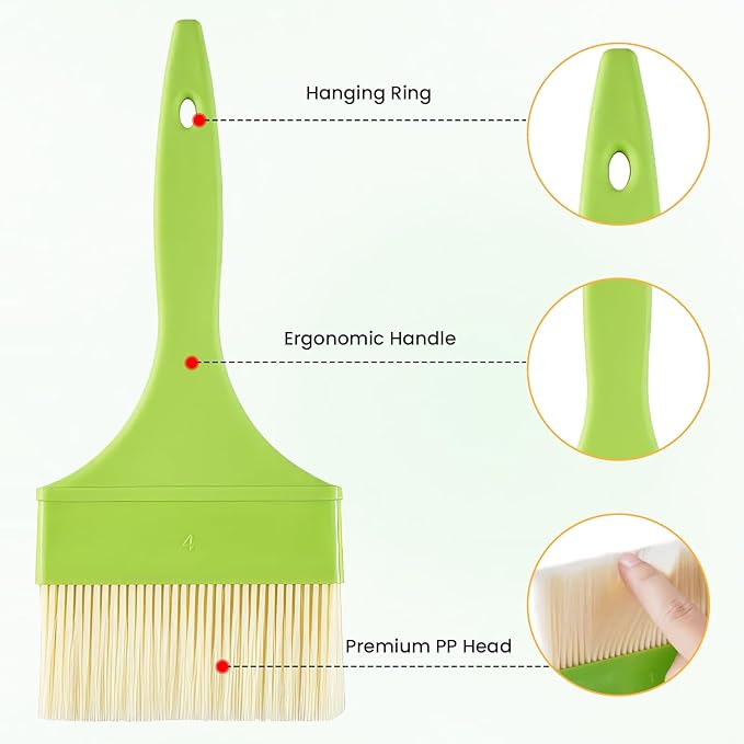 GEEKHOM Basting Brushes, Basting Pastry Baking Brush Set Heat Resistant Spread Oil Butter Sauce Marinade Meat Glazing for BBQ Grill Barbecue Baking Kitchen Cooking, Green