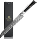Sunnecko Bread Knife 8 inch, Serrated Bread Knife for Homemade Bread with 67-layers VG10 Damascus Steel Blade, Japanese Bread Knife with Solid Handle Bread Cutting Knife Bread Knives Cake Knife