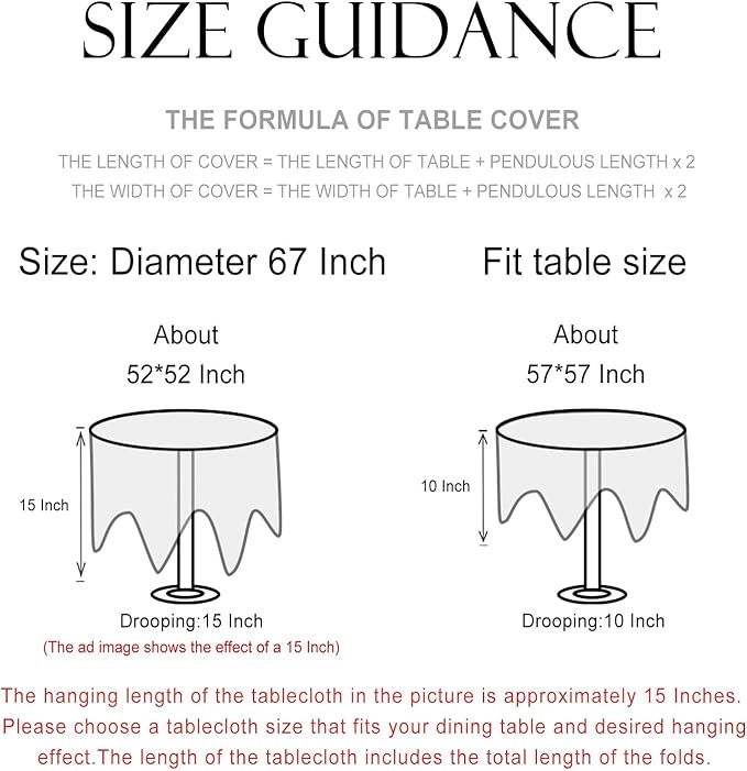 patdrea Designer Vintage Green Tablecloth for Round Table,Framhouse Linen Violets Pattern Tablecloths,Floral Table Cover Decor for Kitchen Dining Christmas,Thanksgiving,Diameter 67"-Tara a