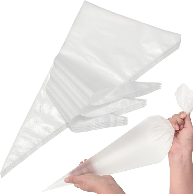 18 Inch Pastry Piping Bags - HOMIOVE 100Pack Disposable Icing Bags Thick Anti-Burst Pastry Icing Frosting Piping Bag Tipless Icing Bags for Decorating Cupcakes Cakes Cookies