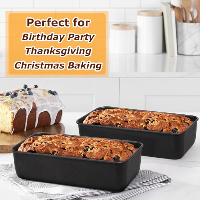 LIANYU 6 Pack Nonstick Loaf Bread Pan for Baking, 9x5In Bread Loaf Baking Pan, Stainless Steel Meatloaf Pan Tin for Homemade, Dishwasher Safe