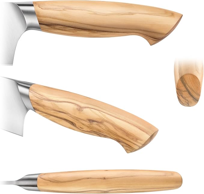 Cangshan OLIV Series 4-Piece HUA Knife Block Set, Forged Swedish 14C28N Steel, Maple Block, 501677