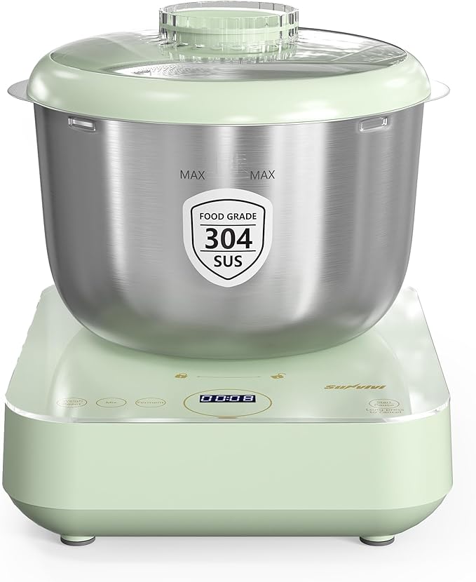 Sunvivi Electric Dough Maker with Weighing Function,5.2QT Dough Mixer with Ferment Function,Household Bread Maker Kitchen Flour Kneading Machine with Stainless Steel Bowl,Face-up Touch Panel