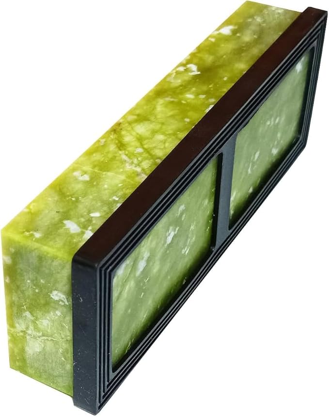 Knife Sharpening Stone Set,10000 Grit Whetstone Final Fine Polishing Natural Green Honing Oilstone for Knives Tools,Cutting Tools