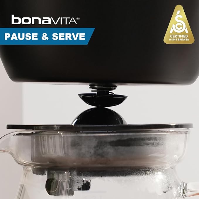 Bonavita Enthusiast 8 Cup Drip Coffee Brewer, Pour Over, SCA Certified Coffee Machine with Thermal Carafe, Stainless Steel Panel, Removable Reservoir