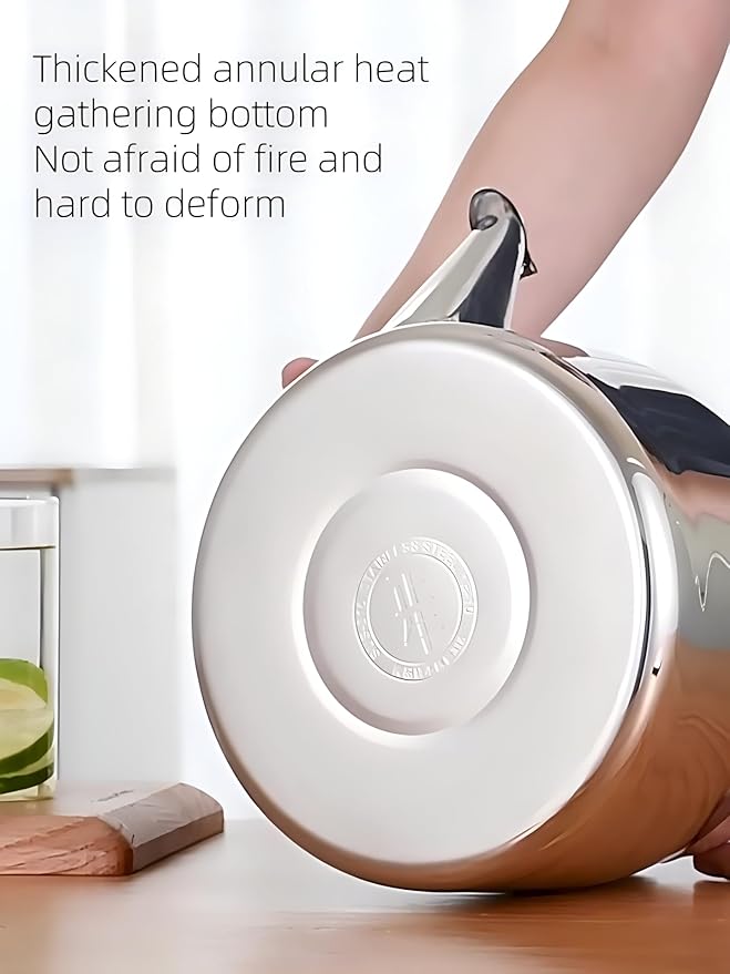 Whistling Stovetop Tea Kettle,Food Grade 316 Stainless Steel,Hot Water Fast to Boil,Stovetop Kettle with Ergonomic Handle,3.1 Quart Capacity