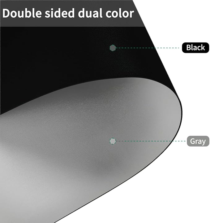 Table Pad - Used for Square Table Waterproof and Easy to Clean Good Flatness Easy to Used for Dining Table(Black+Gray 46x46)