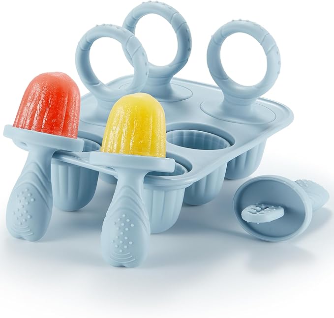 Toddler Popsicles Molds 1 Pack 6 Handle, BPA Free Silicone Baby Popsicles Molds, Baby Essentials Baby Shower Gifts