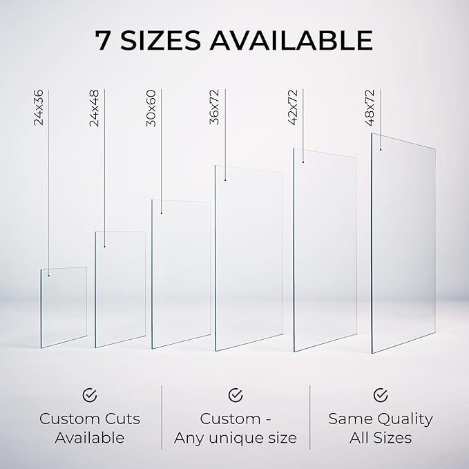 Fab Glass and Mirror Tempered Glass Table Top 30x60 Inch Rectangle 1/4" Thick Clear Furniture Protector with Flat Polish Edge Eased Corners for Coffee Dining Tables Desks