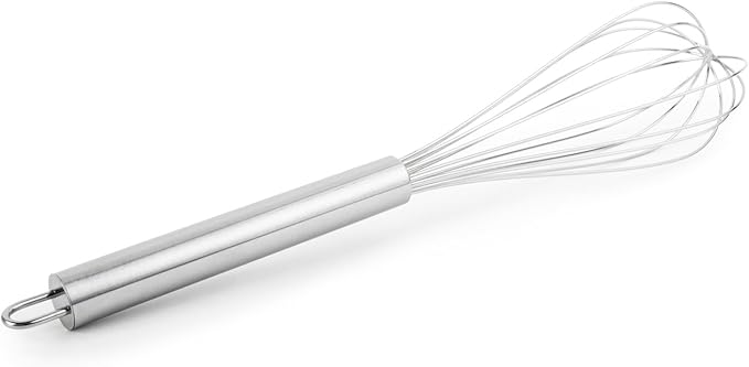 Fox Run 5825 Stainless Steel with Solid Handle Whisk, 12-Inch, Silver