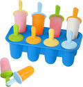 Miaowoof Silicone Popsicles Molds for Toddlers, 8-Cavity Non-BPA Premium Silicone Small Popsicle Molds, Ice Pop Mold with 8 Colorful Reusable Sticks for Kids (Blue)