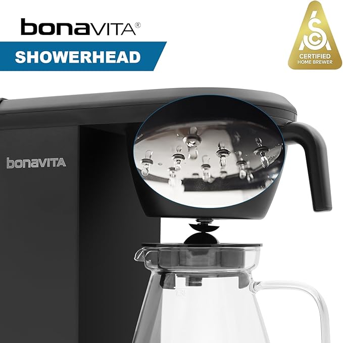 Bonavita Enthusiast 8 Cup Drip Coffee Brewer, Pour Over, SCA Certified Coffee Machine with Thermal Carafe, Stainless Steel Panel, Removable Reservoir
