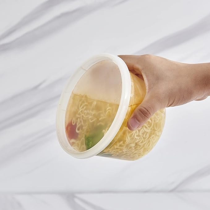 [240 Set - 16 oz.] Plastic Deli Food Storage Containers With Lids, Disposable togo containers for soup, Meal Prep, Slime | BPA Free | Stackable | Leakproof | Microwave | Dishwasher | Freezer Safe