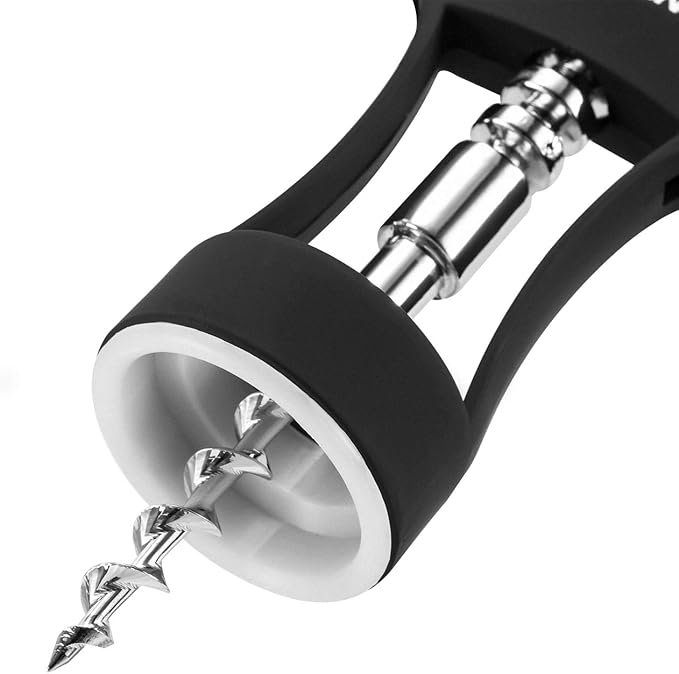 Beneno Wine Opener, Zinc Alloy Premium Wing Corkscrew with Multifunctional Bottles Opener, Sharp Wine Corkscrew with Ergonomic Non-Slip Wing Handle, Upgrade Black
