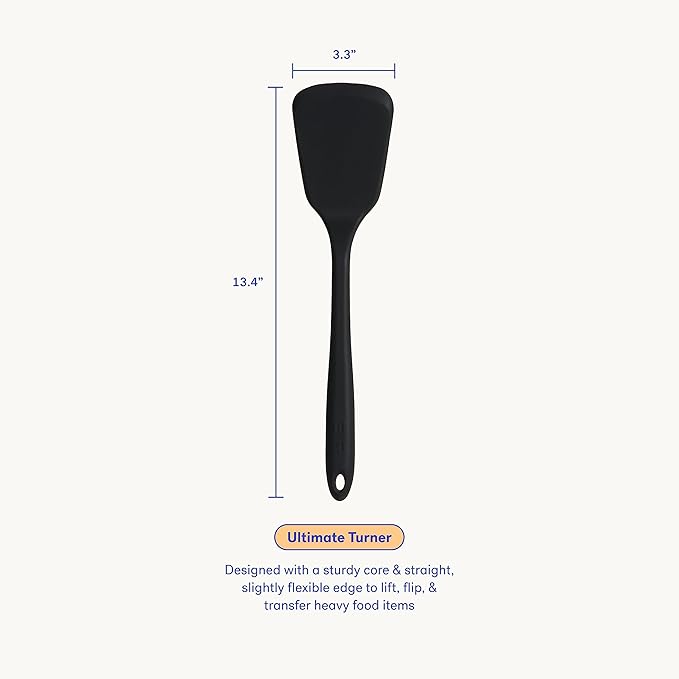 GIR: Get It Right Silicone Spatula for Cooking - 13-Inch Black - Heat Resistant to 425°F & Nonstick - Pancake Flipper & Spatula Turner