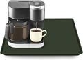Silicone Coffee Maker Mat with Lip, 19.7'' x 15'' Heavy Duty Coffee Maker Mat for Countertops, Coffee Tray Fit Under Coffee Machine Appliance Automatic Machines Espresso Accessory, Dark Olive Green
