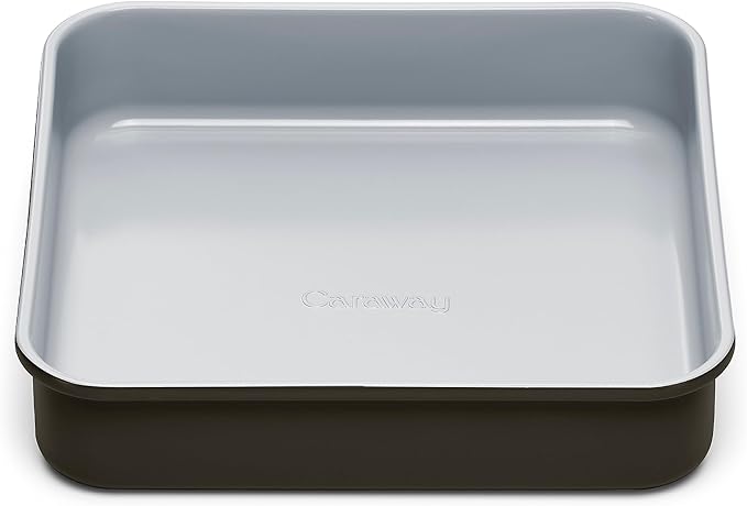 Caraway Non-Stick Ceramic 9” Square Pan - Naturally Slick Ceramic Coating - Non-Toxic, PTFE & PFOA Free - Perfect for Brownies, Lemon Bars, Cakes, & More - Black