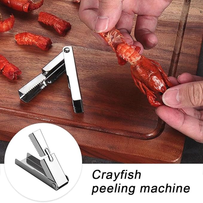 2025 New Crawfish Peeler Tool Stainless Steel, Crayfish Shelling Device Seafood Tool, Crawfish Tail Peeler, Crawfish Tail Remover Tool, Stainless Steel Crawfish Tail Peeler Tool (3 Pcs)