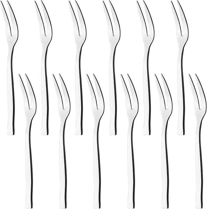 Tasting Cocktail Forks, 12-Piece Stainless Steel Fruit Forks, F