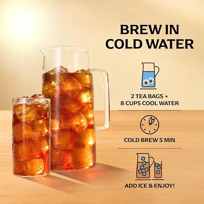 Lipton Cold Brew Iced Tea Bags, Family Size Iced Tea Bags, 132 Total Bags (22ct - Pack of 6)