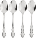 Oneida Dover Fine Flatware Teaspoons, Set of 4 , 18/10 Stainless Steel, Silverware Set, Dishwasher Safe