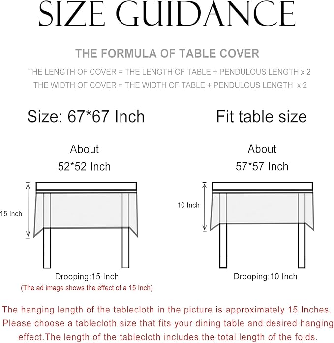 patdrea Designer Vintage Beige Tablecloth for Square Table,Italian Linen Trees Pattern Table Cloth,Decoration Cover for Kitchen Dining Christmas,Tea Party,Thanksgiving,67"x67"-Tatiana a