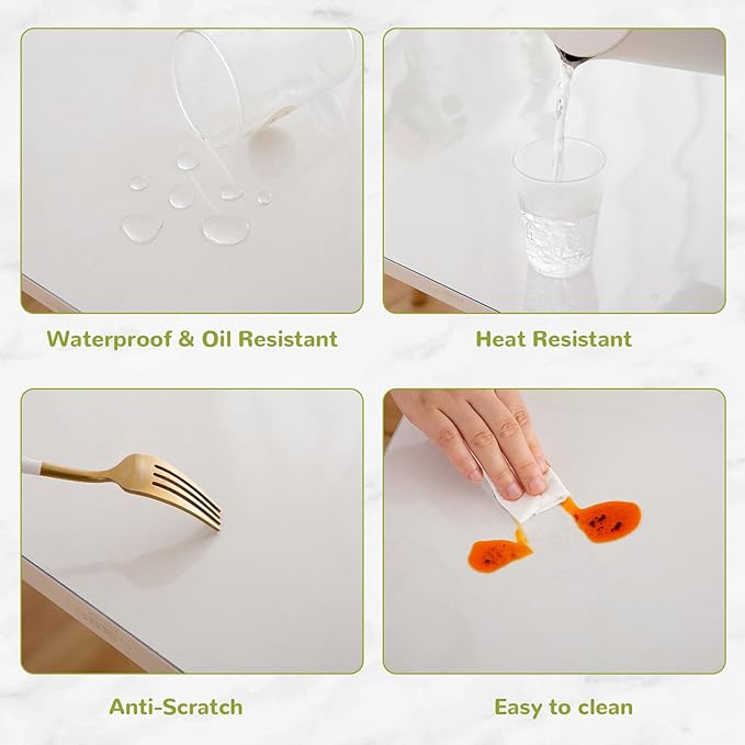 60 x 120 Inch Clear Table Cover Protector, Clear Table Protector for Dining Room Table, 1.5mm Plastic Table Cover, Waterproof Table Pad for Kitchen, Office