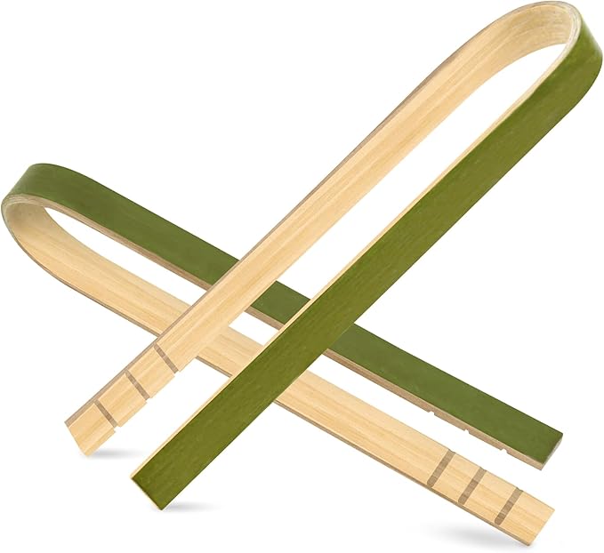 100 Pcs Mini Bamboo Tongs, 4 Inch Wooden Disposable Cooking Utensils, Charcuterie Boards Accessories, Natural Toast Tongs for Cooking and Serving Food
