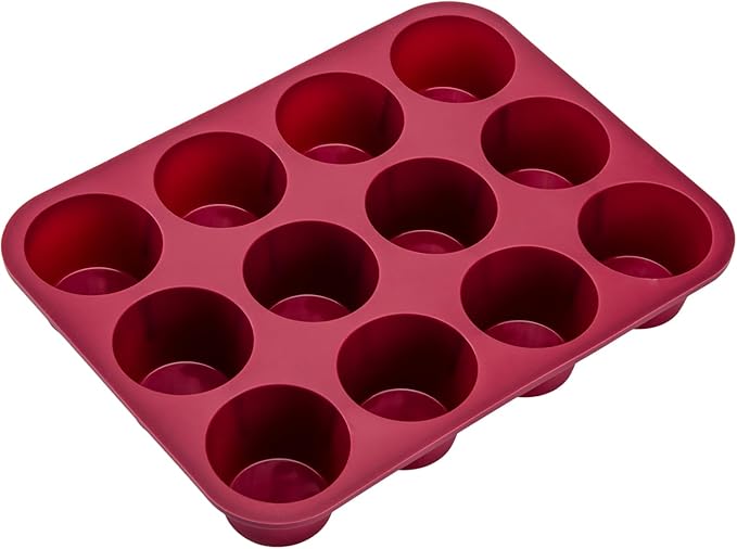 Nalchios Silicone Muffin Pan 12 Cups Deep Jumno, Chocolate Molds Silicone, Nonstick BPA Free Silicone Baking Molds, Dishwasher & Microwave Safe Muffin Tin, Easy To Use and Clean Candy Molds