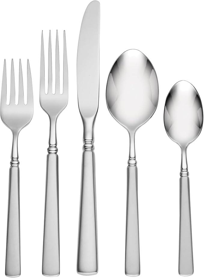 Oneida 2624020A Satin Easton 20-Piece Fine Flatware Set, Service For 4, Satin Finish Handles