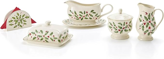Lenox 843318 Holiday Gravy Boat and Stand, Christmas Hosting