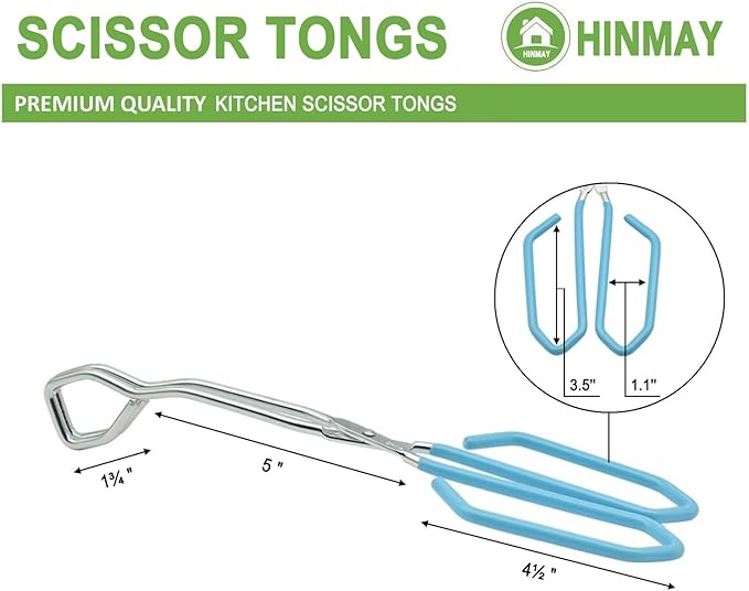 Scissor Cooking Tongs 11-Inch Stainless Steel Scissor Style Tongs, Set of 2