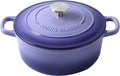 Enameled Cast Iron Covered Dutch Oven with Dual Handle, Dutch Ovens with Lid for Bread Baking, Safe to 500 degrees, 3.5 Quart, Purple