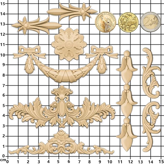 Silicone Mold for Polyclay Air Dry Clay Plaster Crafts Rococo Bow Swag