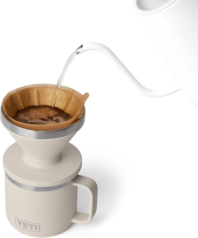 YETI Pour Over Coffee Maker Accessory Ramblers, Designed for Perfect Coffee Extraction Anywhere, Stainless Steel, fits any V60 Filter, Cape Taupe