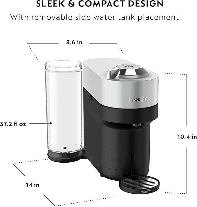 Nespresso Vertuo Pop+ Deluxe by De'Longhi with Aeroccino, Silver