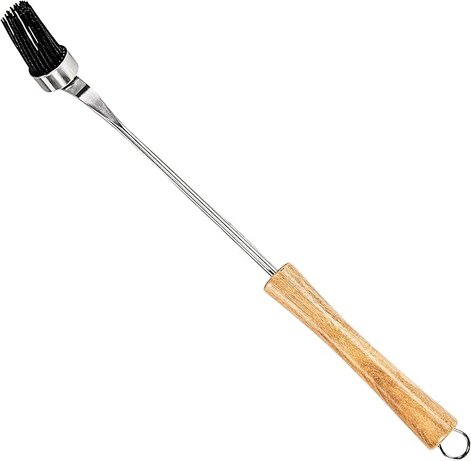 BBQ-AID Basting Brush - For Marinating, Glazing, Seasoning - Bbq Silicone Brush Cooking, Baster for Cooking Brush - Premium Wood Handle, Stainless Steel Core and Silicone Bristles for Easy Cleaning