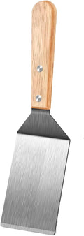 Stainless Steel Spatula Set, Metal Spatula for Cast Iron Skillet, Metal Spatulas for Kitchen Use with Wooden Handle, Ideal for Frying Steak, Pancake, Cookie, Burger, Brownie or Desserts