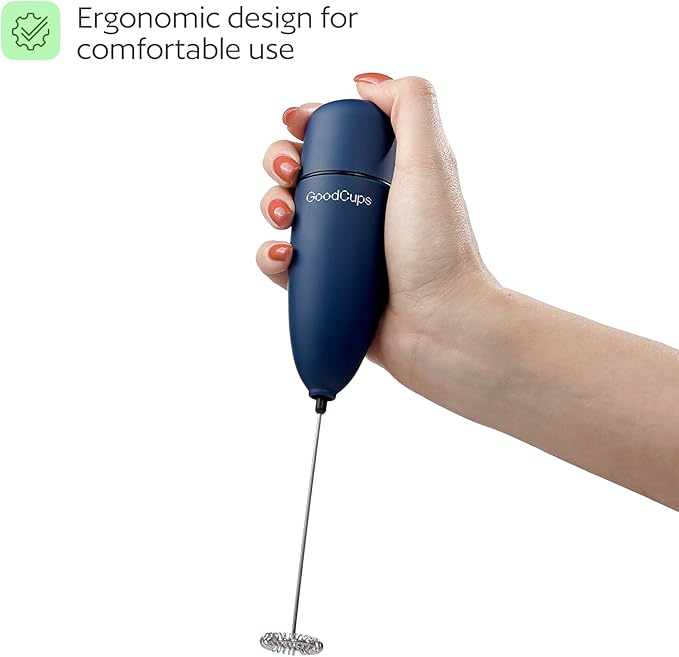 Milk Frother Handheld – Electric Foam Maker Wand with Stainless Steel Whisk – Battery Powered Mini Mixer for Coffee, Matcha, Lattes & Cappuccinos