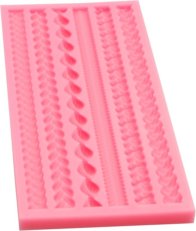 Silicone Pie Crust Molds, Knit Rope Lace Chain Chocolate Molds, Cake Decoration Fondant Baking Mold for Pastry Pies Candy Sugar Craft Gum Paste Cookie Clay Resin
