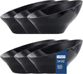 bUCLA 12 Pack Black Plastic Serving Bowls - 54 OZ Angled Bowls Disposable for Chip&Candy - Party Table Salad and Fruit for Party, Wedding & New Year