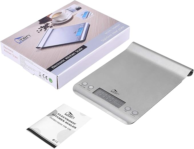Digital Kitchen Scale Ultra Slim Multifunction Stainless Steel Hook Design Food Scale 11lb 5kg with Back-Lit LCD Display Ideal for Measuring Ingredients and Liquids