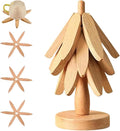 Natural Wood Tree Trivet Set, 𝐍atural Tree Trivet Set - 4 Wooden Trivets,4 Wooden 𝐓rivets & 1 Stand Like a Christmas Trees,for Hot Dish,Pot,Bowl,Teapot,Hot Pot Sets (Natural Wood 3 Trivets,2set)