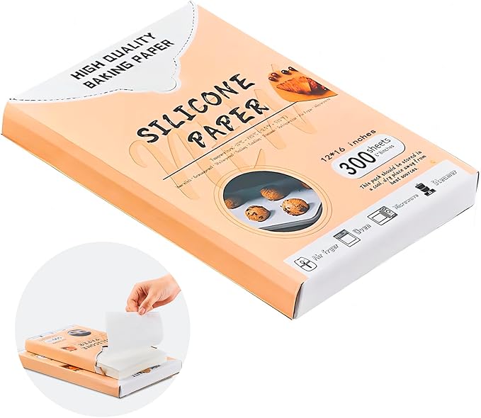 Parchment Sheet 300Pcs,Parchment Paper Sheets 12 x 16 in Non-Stick Baking Paper,Precut Parchment Paper for Baking, Cooking, Grilling, Frying and Steaming, Fit for Quarter Sheet Pans