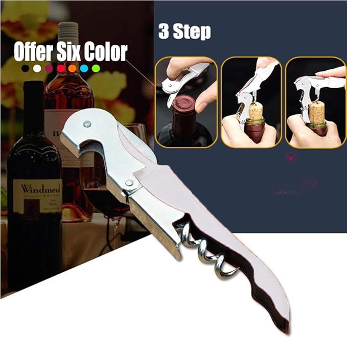 Professional Waiter Corkscrew Wine Openers Set, Heavy Duty Stainless Steel Hinges Wine Key for Restaurant Waiters, Sommelier, Bartenders