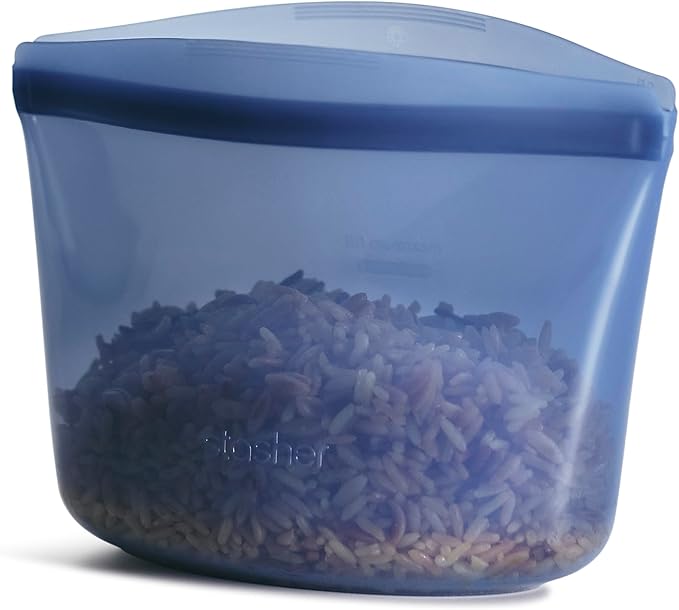 Stasher Premium Silicone Reusable Food Storage Bowl, Deep Ocean, Microwave, Sous Vide, Dishwasher, Oven and Freezer Safe, BPA Free, Leak-free, Eco-friendly, 2-Cup Bowl