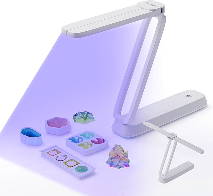 Resiners UV Light for Resin Curing, UV Resin Light, Wireless & Rechargeable Ultraviolet Lamp, 3-in-1 Uses, Foldable Blacklight LED, Craft Supplies Tools for Jewelry Making, Craft Molds, White